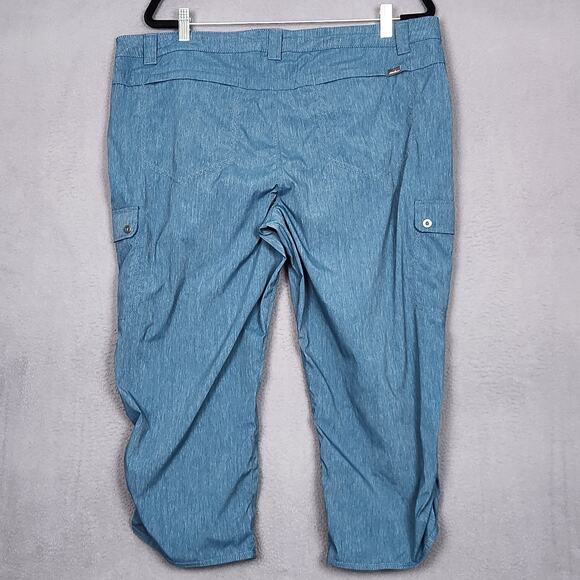 EDDIE BAUER Pants Womens 18 Blue Cargo Stretch Capri Nylon Outdoor Hiking Summer - Picture 2 of 10